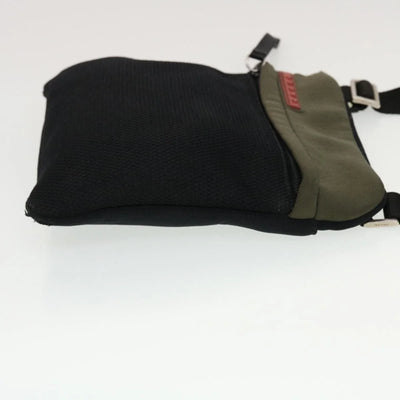 $850 Prada Sport Bicolor Neoprene Messenger Bag Green Black