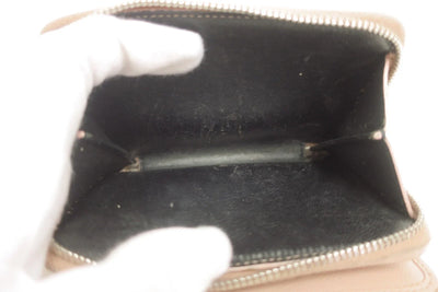YSL Saint Laurent Leather V stitch Zip Around Compact Wallet