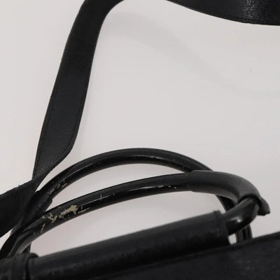 GUCCI Leather Tote Bag Black Medium Bamboo