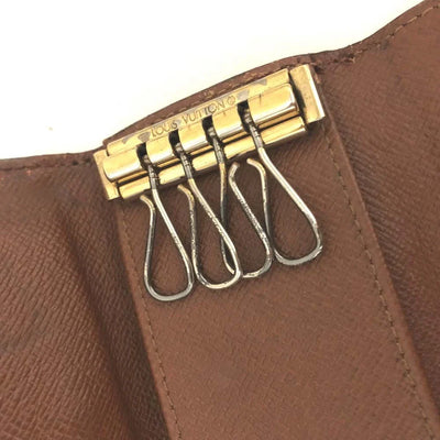 $345 Louis Vuitton Monogram Multicles 4 Ring Key Case Brown TH0060