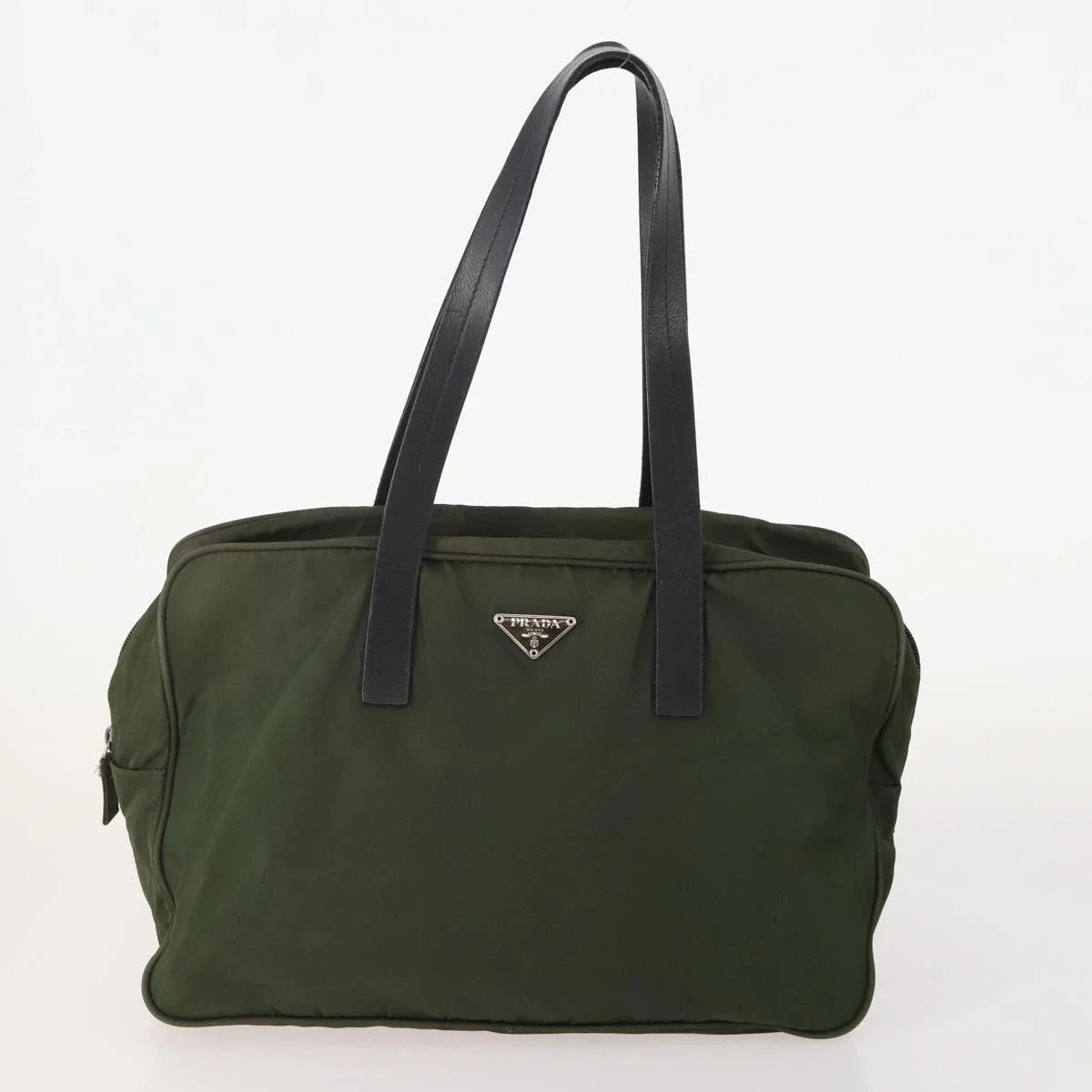 $1300 Prada Tessuto Nylon Bauletto Green