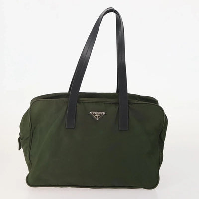 $1300 Prada Tessuto Nylon Bauletto Green
