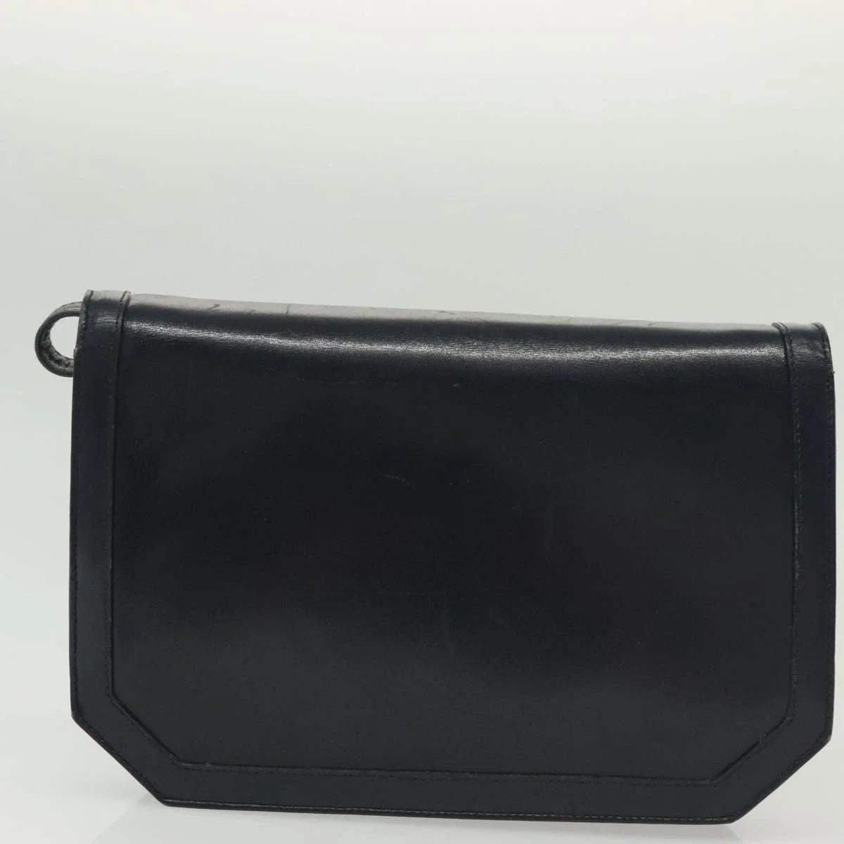 $1200 Salvatore Ferragamo Navy Leather Crossbody Flap Messenger Bag Gold Hardware