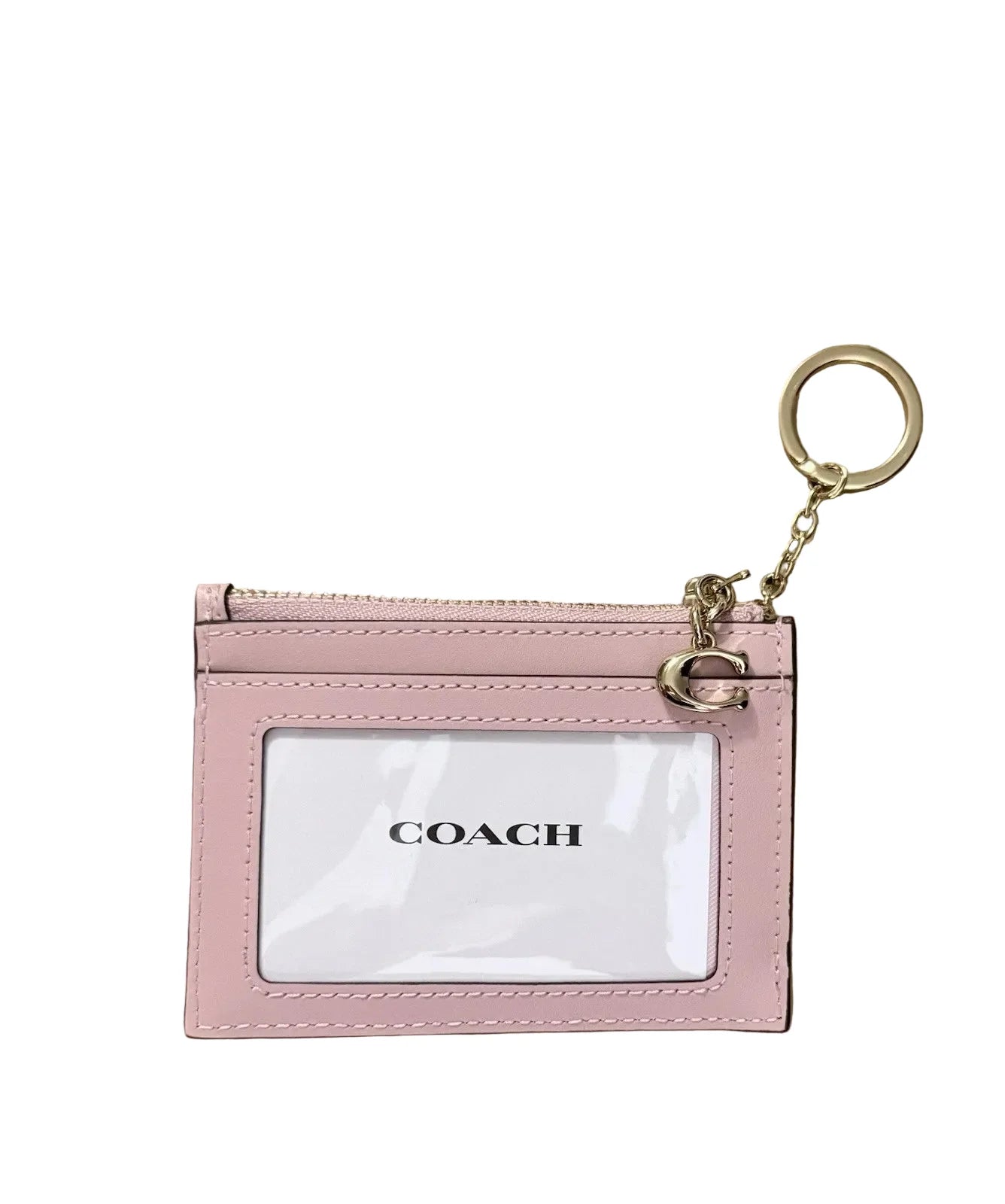 $95 COACH Mini Skinny ID Case In Loved Denim With Quilting And Charm COSIGNMENT