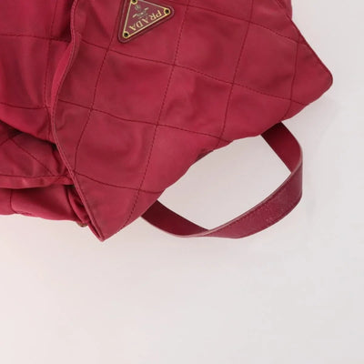 $1990 Prada Nylon Triangle Backpack Pink