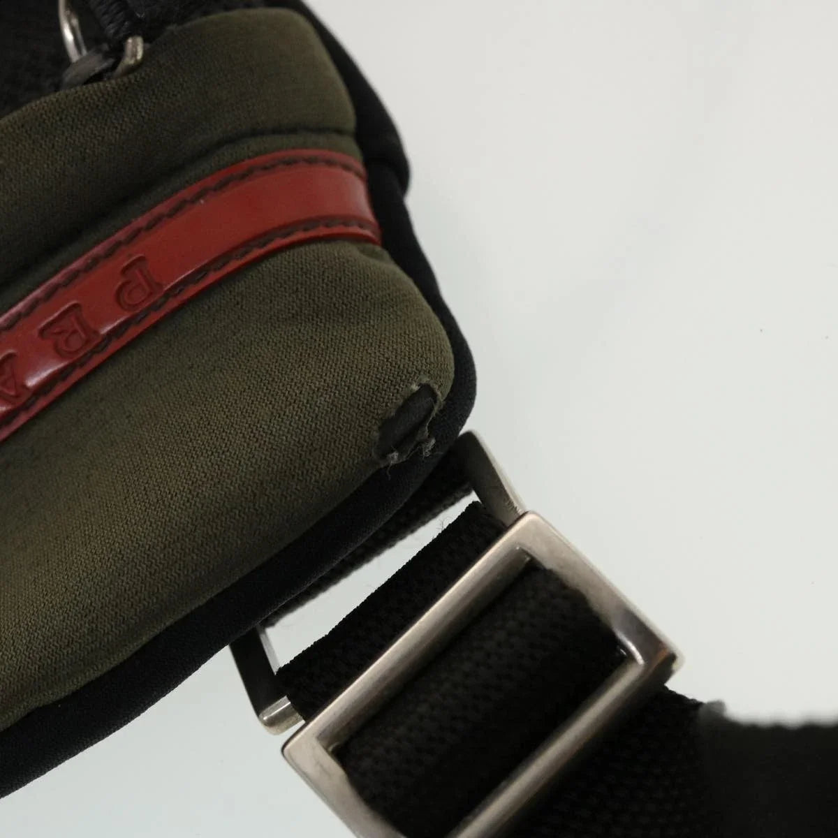$850 Prada Sport Bicolor Neoprene Messenger Bag Green Black