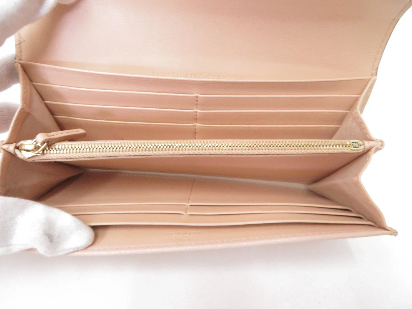 FENDI F is Leather Bifold Long Wallet