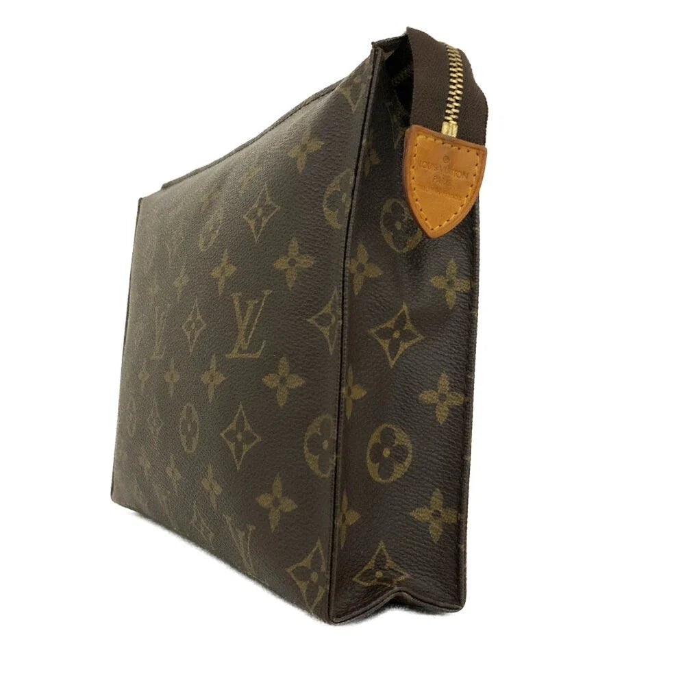 $760 2002 Louis Vuitton Monogram Poche Toiletry 26 Cosmetics Pouch Purse Brown SL0062