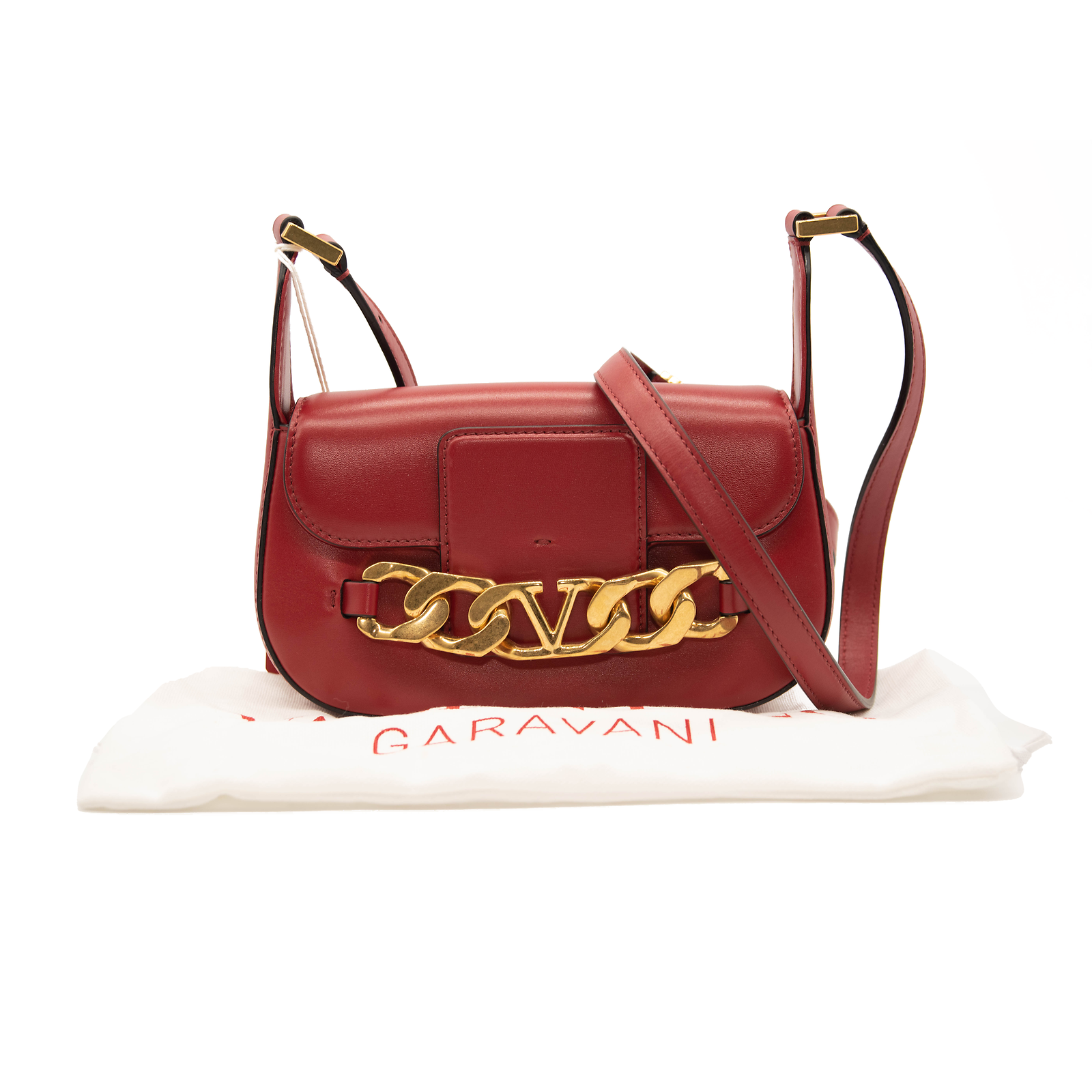 Valentino Garavani Small VLOGO Chain Leather Shoulder Bag