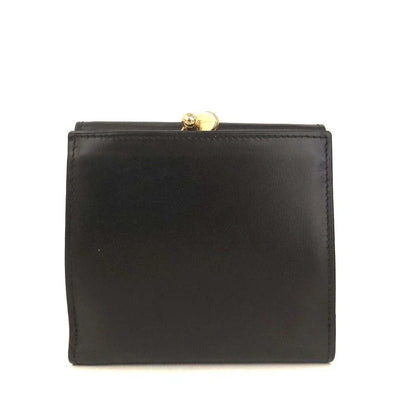 Salvatore Ferragamo Vara Leather Trifold Wallet Black