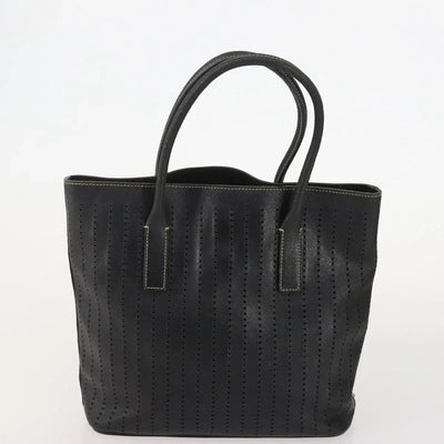 $1200 Prada Perforated Leather Tote Vintage Black