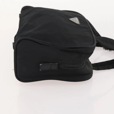 $1100 Prada Enamel Black Triangle Top Handle