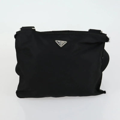 $1390 Prada Black Tessuto Nylon Crossbody / Flat Messenger Bag