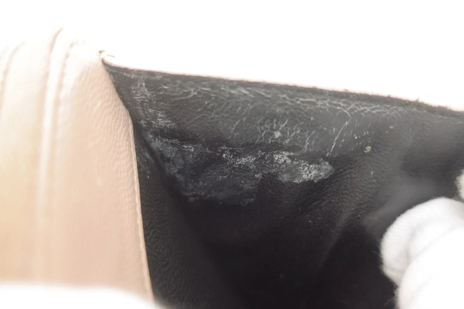 YSL Saint Laurent Leather V stitch Zip Around Compact Wallet