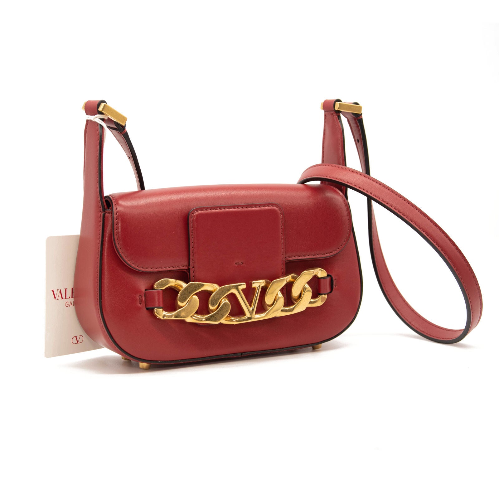 Valentino Garavani Small VLOGO Chain Leather Shoulder Bag