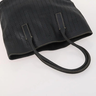 $1200 Prada Perforated Leather Tote Vintage Black