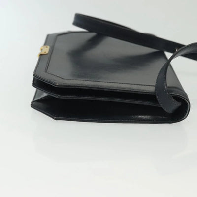 $1200 Salvatore Ferragamo Navy Leather Crossbody Flap Messenger Bag Gold Hardware