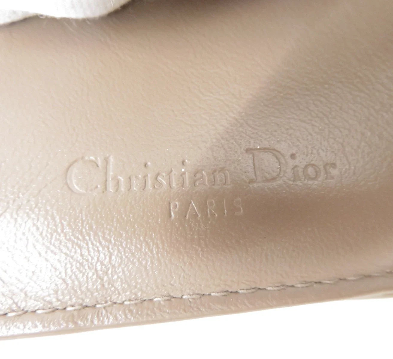 Christian DIOR Cannage Patent Leather Trifold Compact Wallet