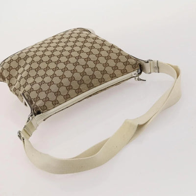 $800 Gucci Monogram Calfskin Perforated Medium Flat Messenger Bag Off White