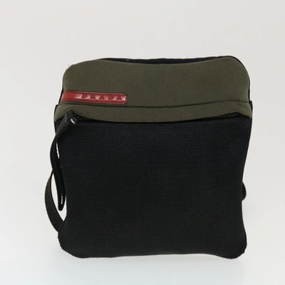 $850 Prada Sport Bicolor Neoprene Messenger Bag Green Black