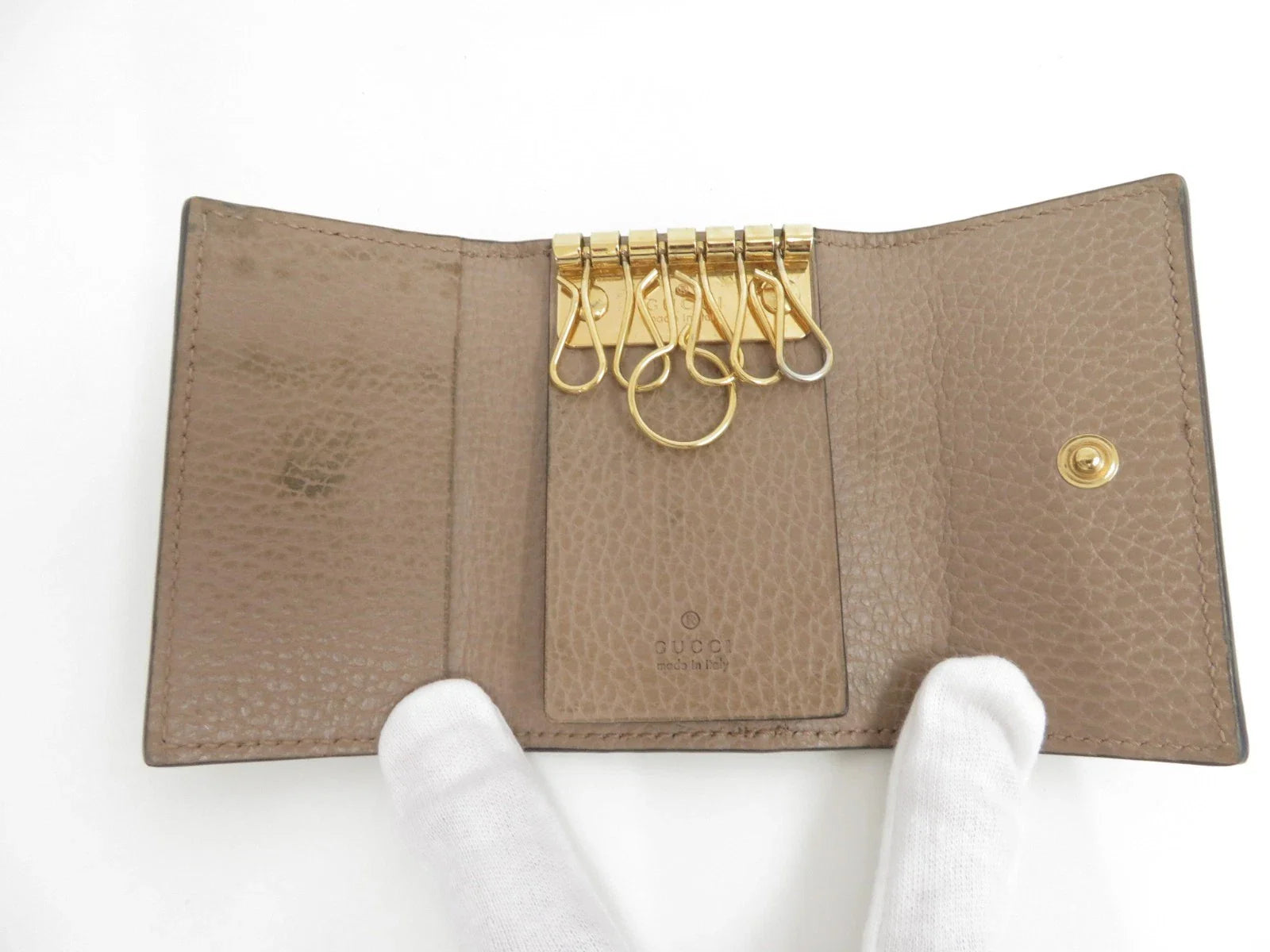 GUCCI GG Marmont Leather 6 Ring Key Case