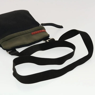 $850 Prada Sport Bicolor Neoprene Messenger Bag Green Black