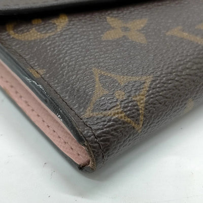 $740 2018 Louis Vuitton  Sarah Wallet NM Brown Monogram CA3128