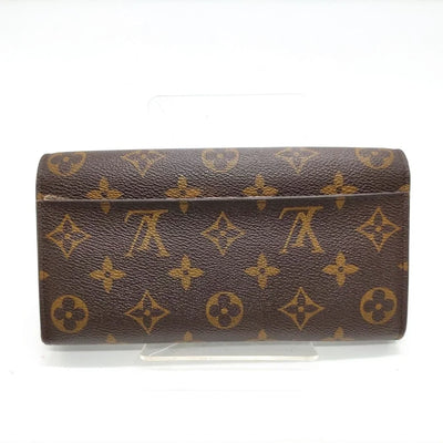 $740 2018 Louis Vuitton  Sarah Wallet NM Brown Monogram CA3128