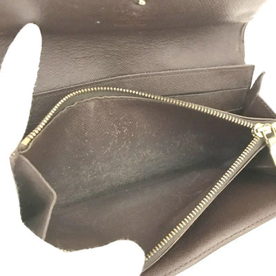 Louis Vuitton Damier Porte Feuille Sarah Long Bifold Wallet Brown CA0094