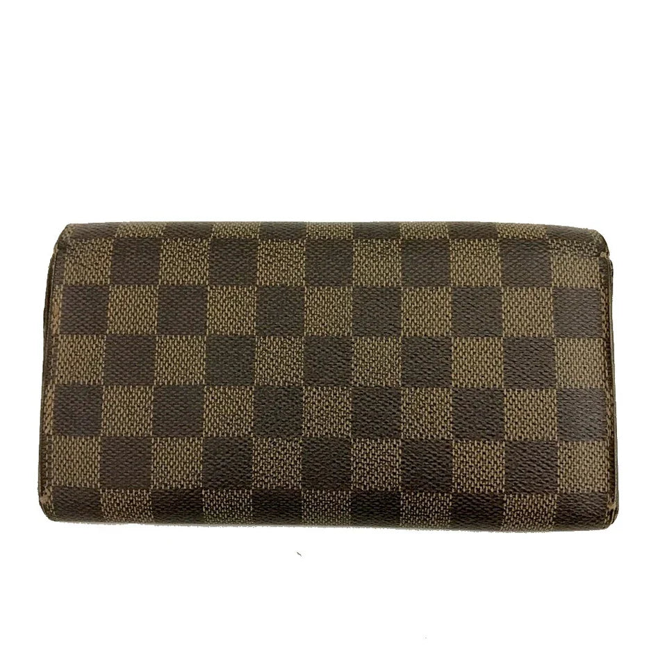 Louis Vuitton Damier Porte Feuille Sarah Long Bifold Wallet Brown CA0094