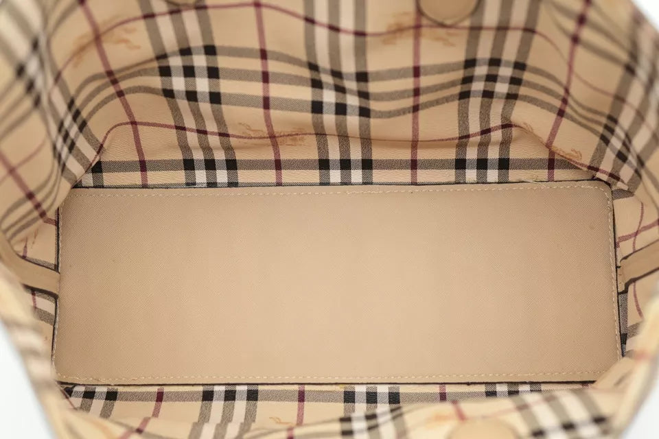 PRE-ORDER  Burberry  Grainy Calfskin Haymarket Check Medium Reversible Tote Camel