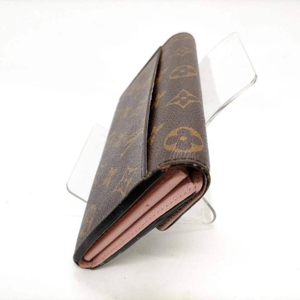 $740 2018 Louis Vuitton  Sarah Wallet NM Brown Monogram CA3128