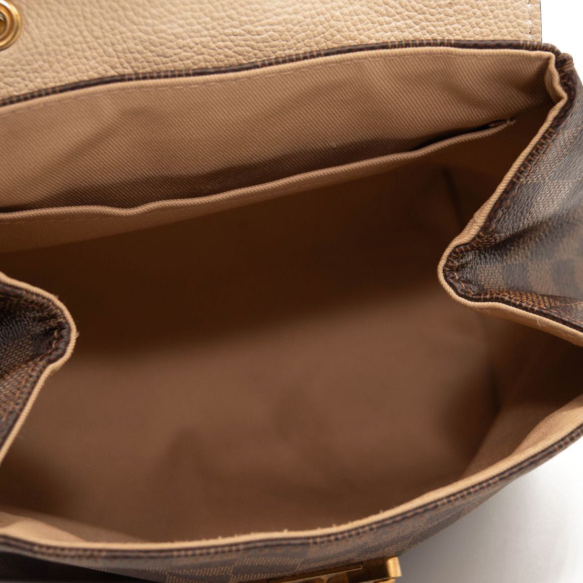 USED Louis Vuitton Clapton Creme Brown Damier Ebene Canvas Backpack