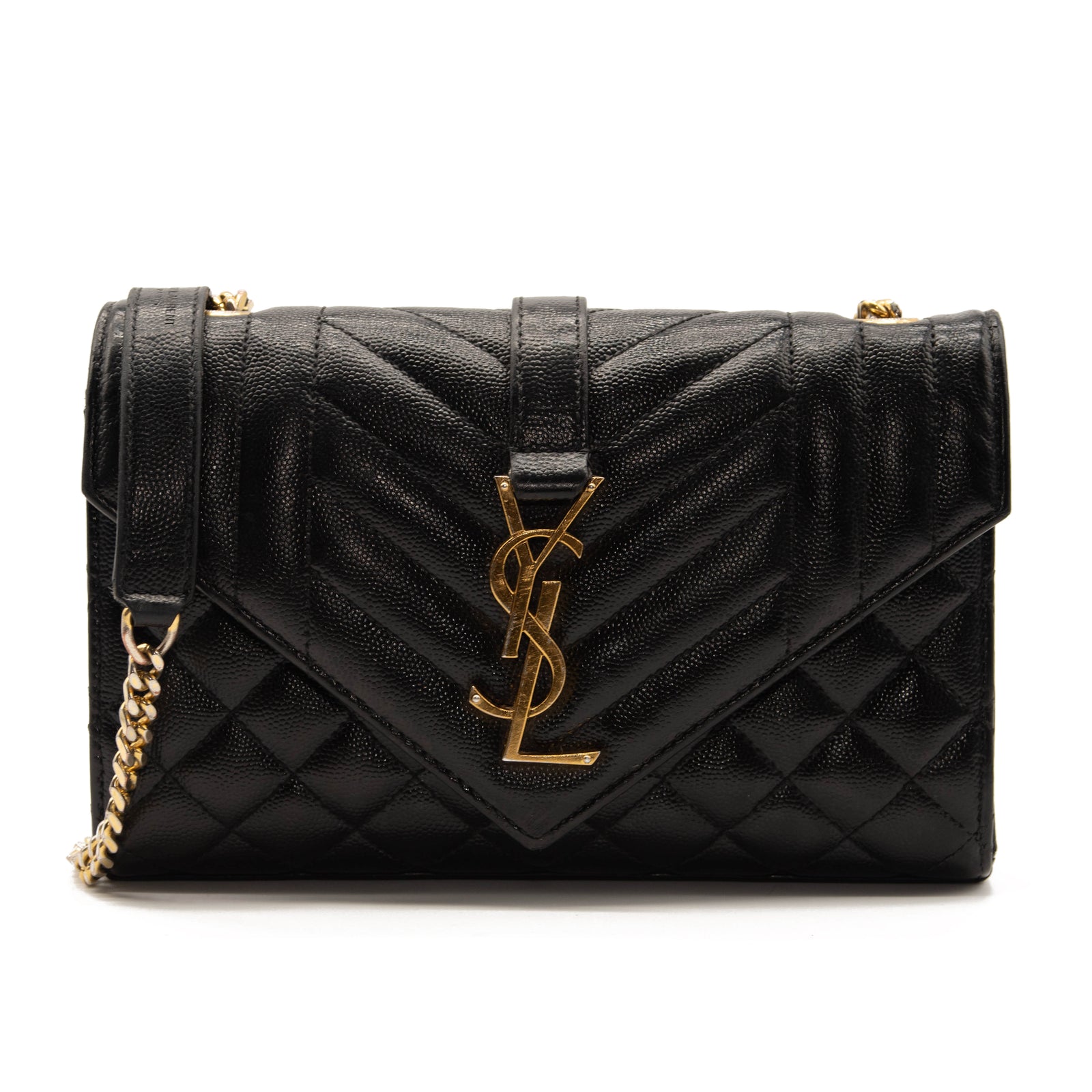 Saint Laurent Grain De Poudre Textured Mixed Matelasse Triquilt Small Monogram Satchel Black
