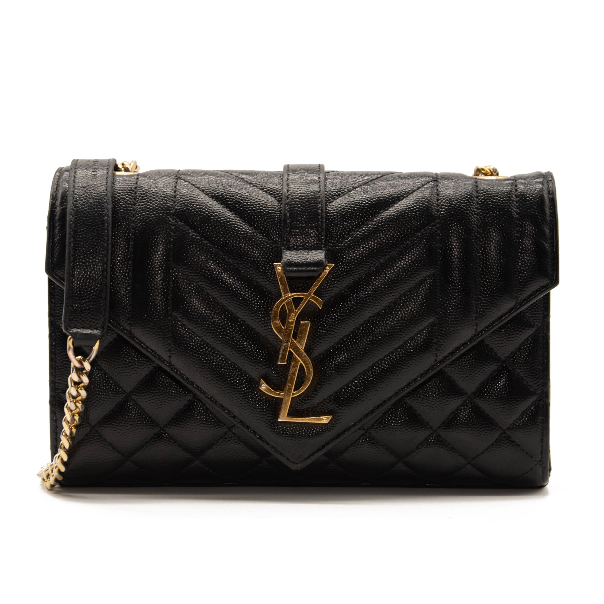 Saint Laurent Grain De Poudre Textured Mixed Matelasse Triquilt Small Monogram Satchel Black