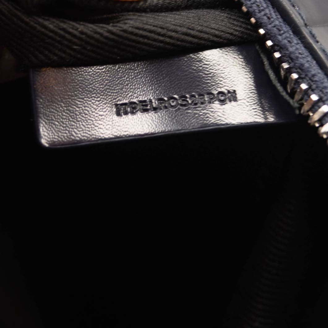 Burberry Paddy Check Embossed Leather Charcoal Blue