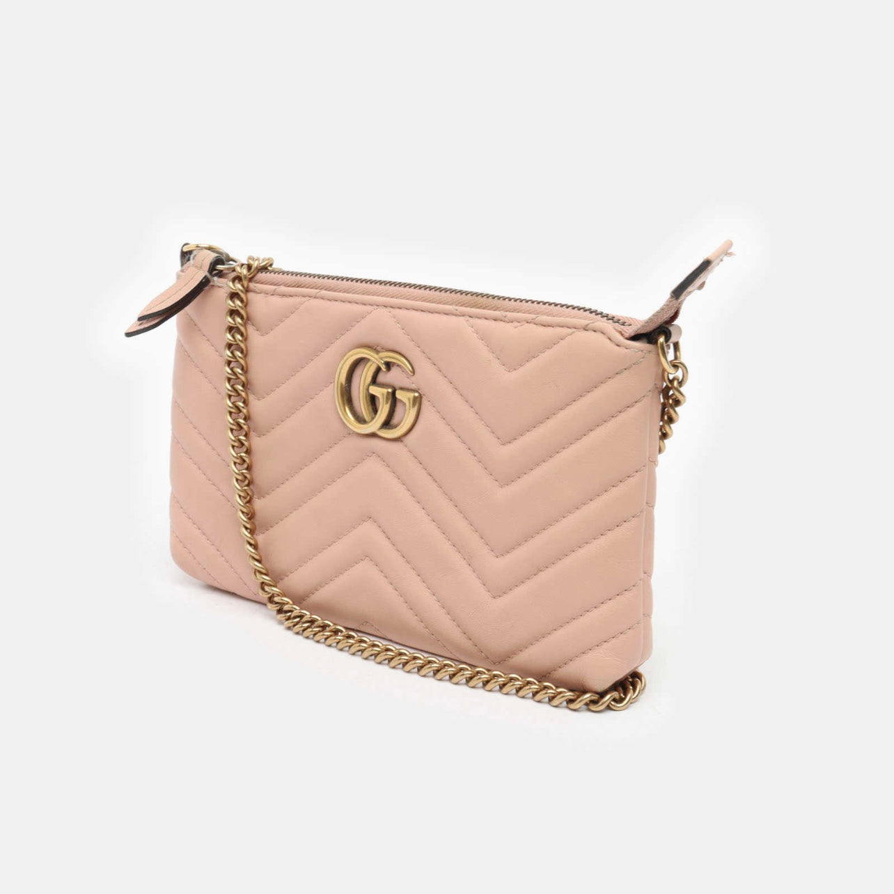 Gucci Calfskin Matelasse Mini GG Marmont Chain Bag Perfect Pink -  MyDesignerly