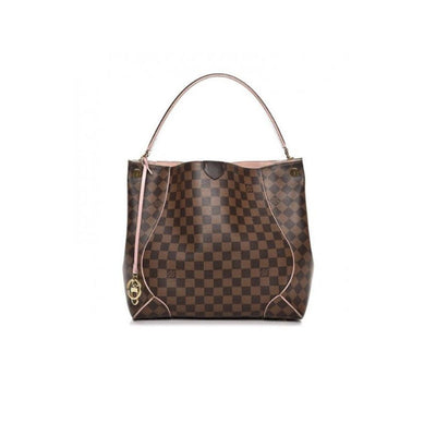 Louis Vuitton 2015 Caissa Hobo Damier Ebene Rose Ballerine Tote Shoulder Bag