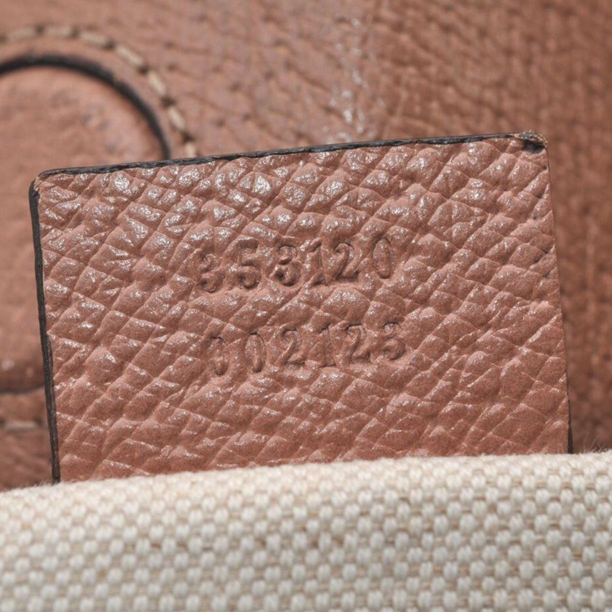 GUCCI Monogram Textured Calfskin Medium Bree Foldover Tote Beige Ebony Nocciola