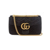 GUCCI GG Marmont Mini Velvet Quilted Shoulder Bag Black