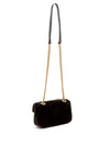 GUCCI GG Marmont Mini Velvet Quilted Shoulder Bag Black