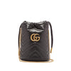 GUCCI GG Marmont Leather Bucket Bag Black