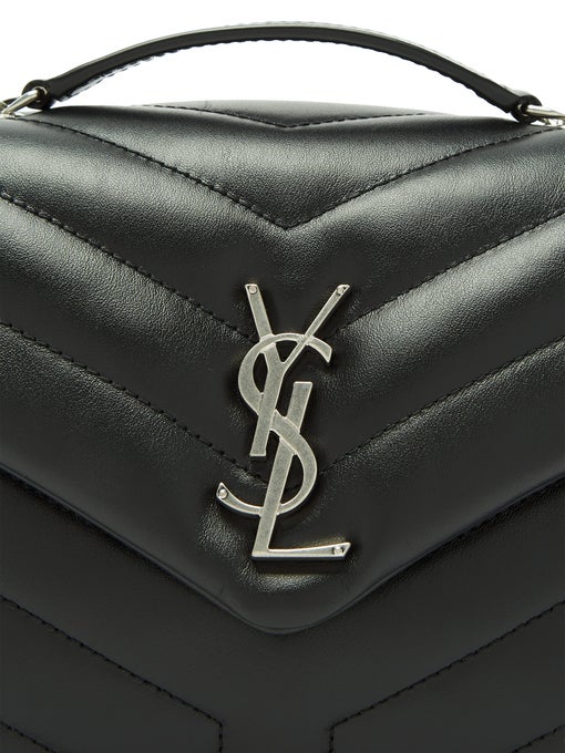 SAINT LAURENT Black Loulou Small Monogram Quilted Shoulder Bag