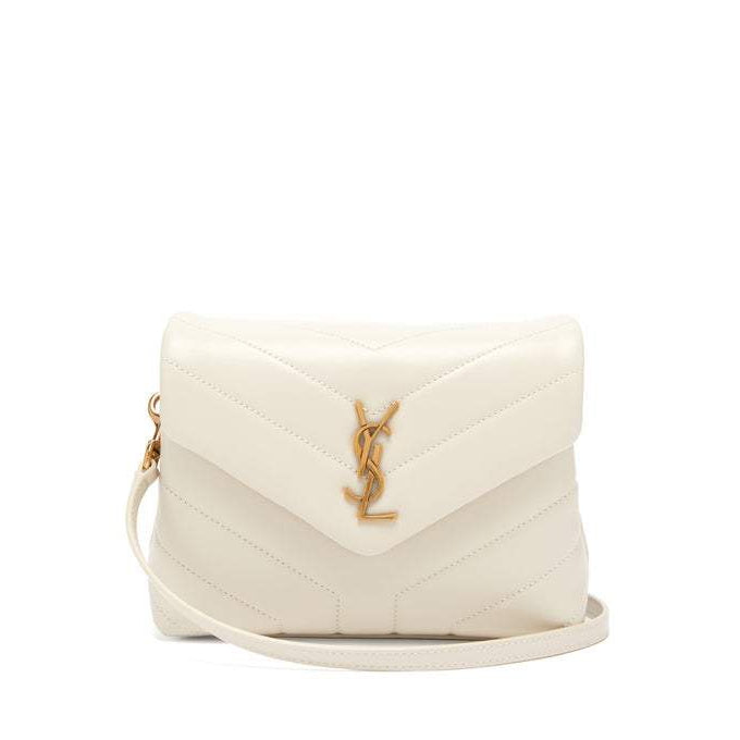 Saint Laurent Toy Loulou White Quilted Crossbody