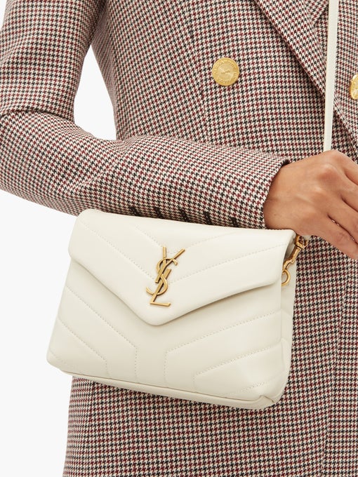 Saint Laurent Toy Loulou White Quilted Crossbody
