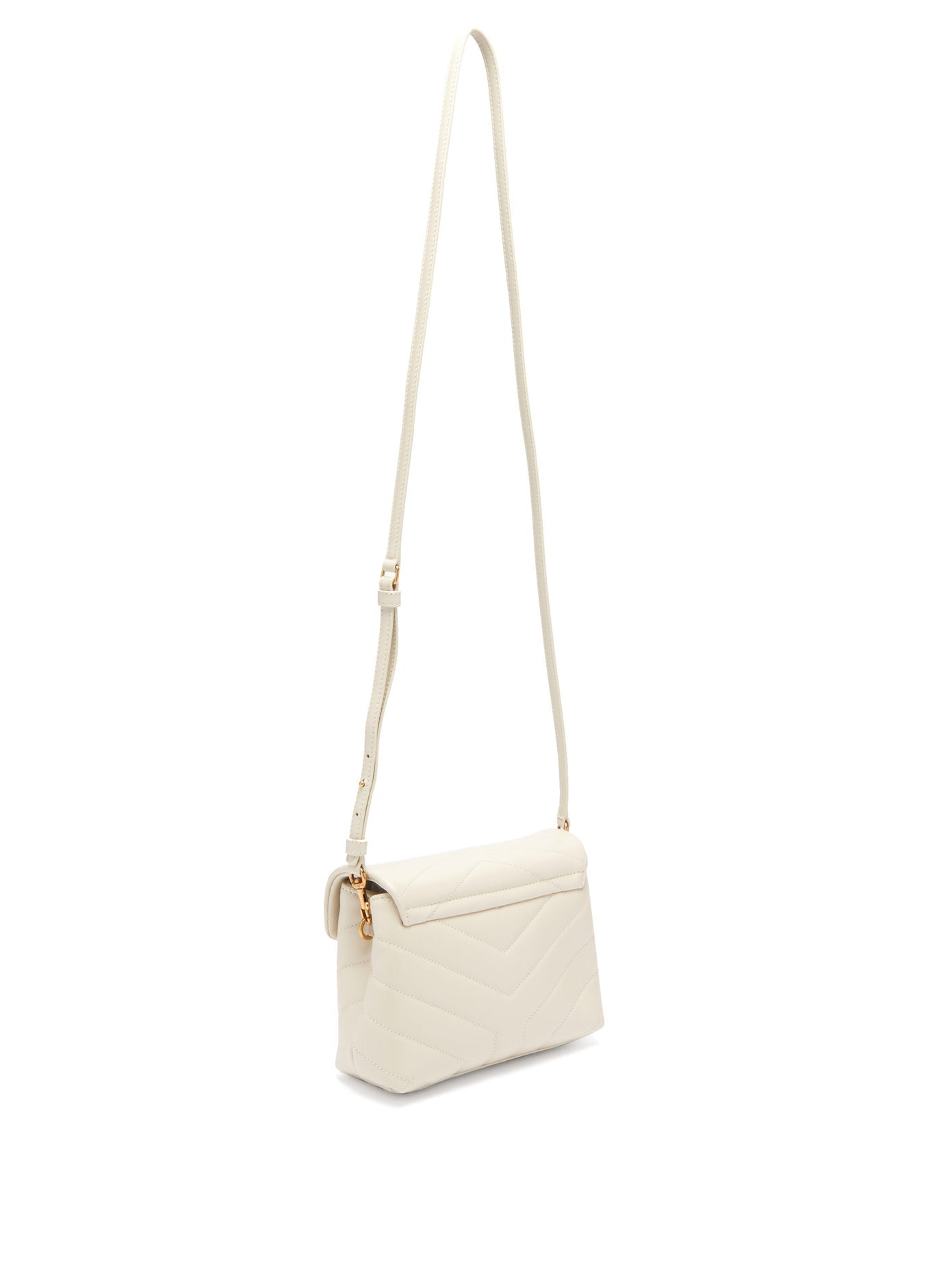 Saint Laurent Toy Loulou White Quilted Crossbody