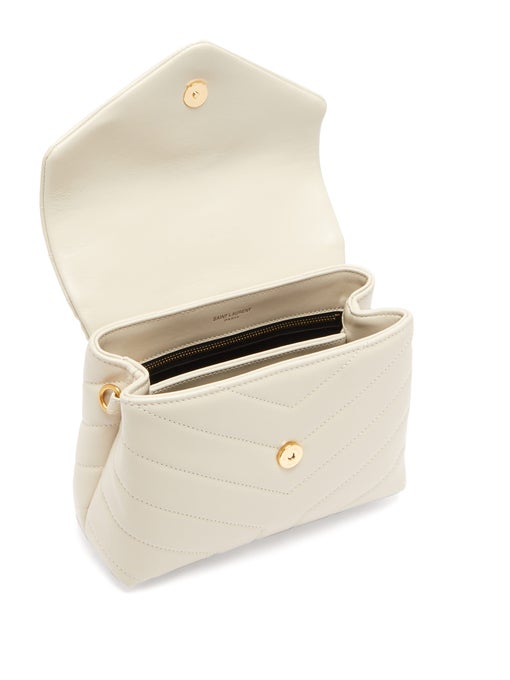 Saint Laurent Toy Loulou White Quilted Crossbody