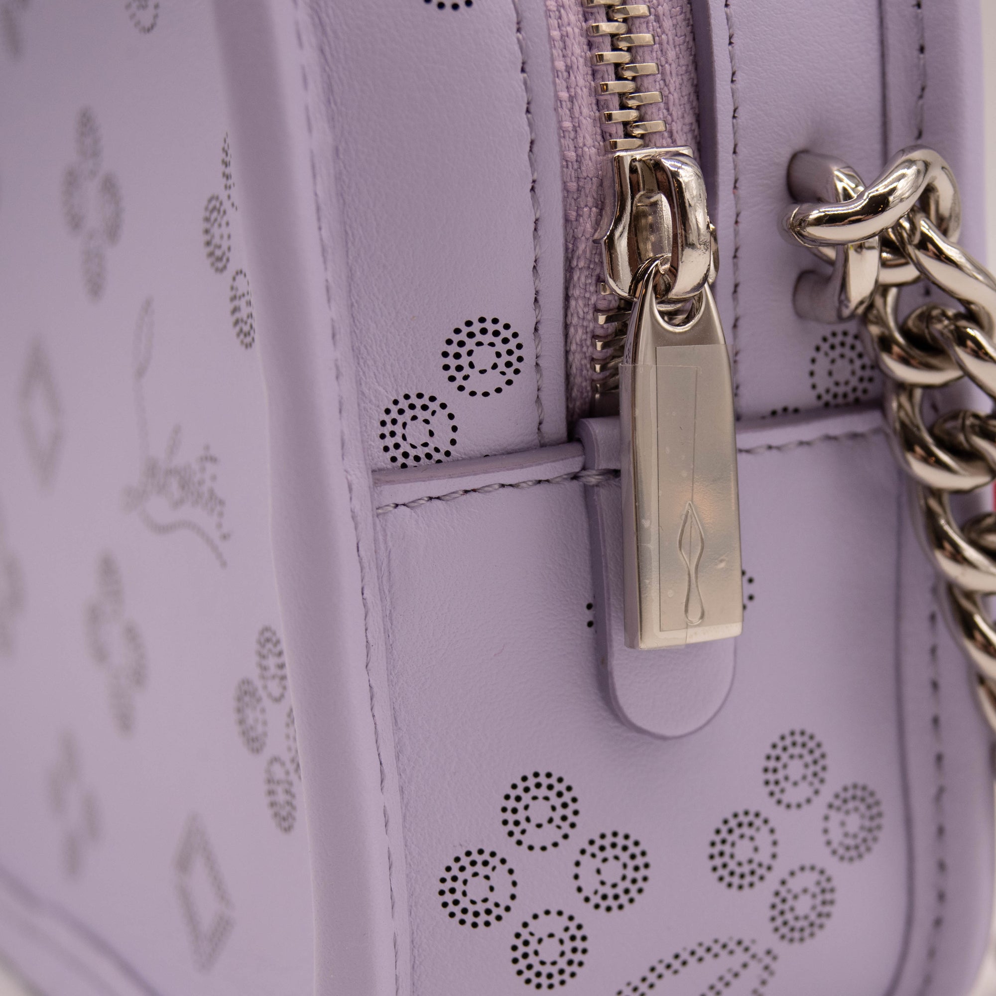 Christian Louboutin Radioloubi Small Leather Crossbody Bag Lilac Perforated