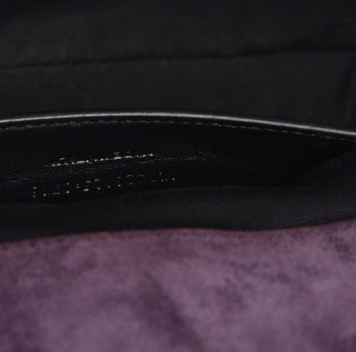 Saint Laurent Purple Monogram Quilted Matelassé Suede Envelope Satchel Triquilt - MyDesignerly