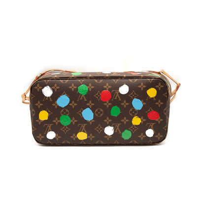NEW LOUIS VUITTON LV X YK Monogram Painted Dots Neverfull MM